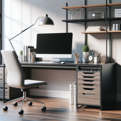 โต๊ะทำงานเก็บสายไฟได้