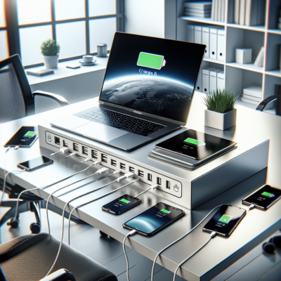 โต๊ะทำงานพร้อมที่ชาร์จ USB