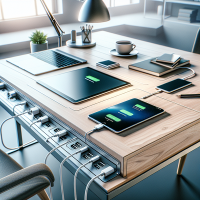 โต๊ะทำงานพร้อมที่ชาร์จ USB