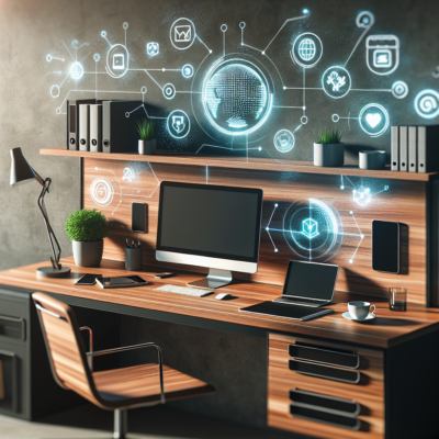 โต๊ะทำงานเก็บสายไฟได้